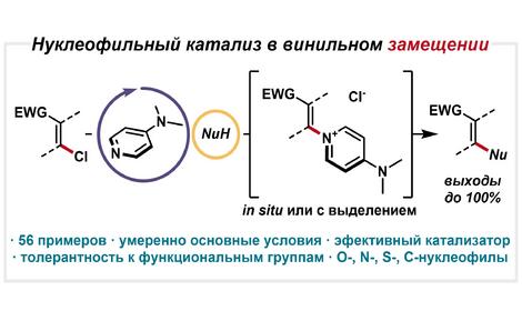 Исследователями ИОХ РАН предложен органокаталитический метод нуклеофильного замещения на sp<sup>2</sup>-атоме углерода